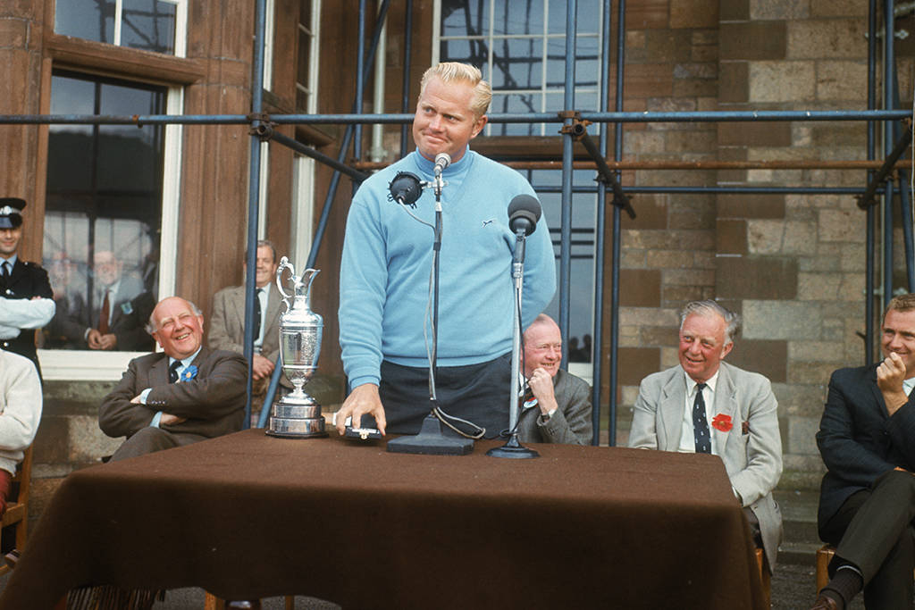 Jack Nicklaus gives his Champion's speech at The Open in 1966